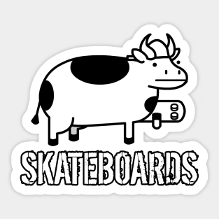 Skateboards Cow Option 1 Sticker